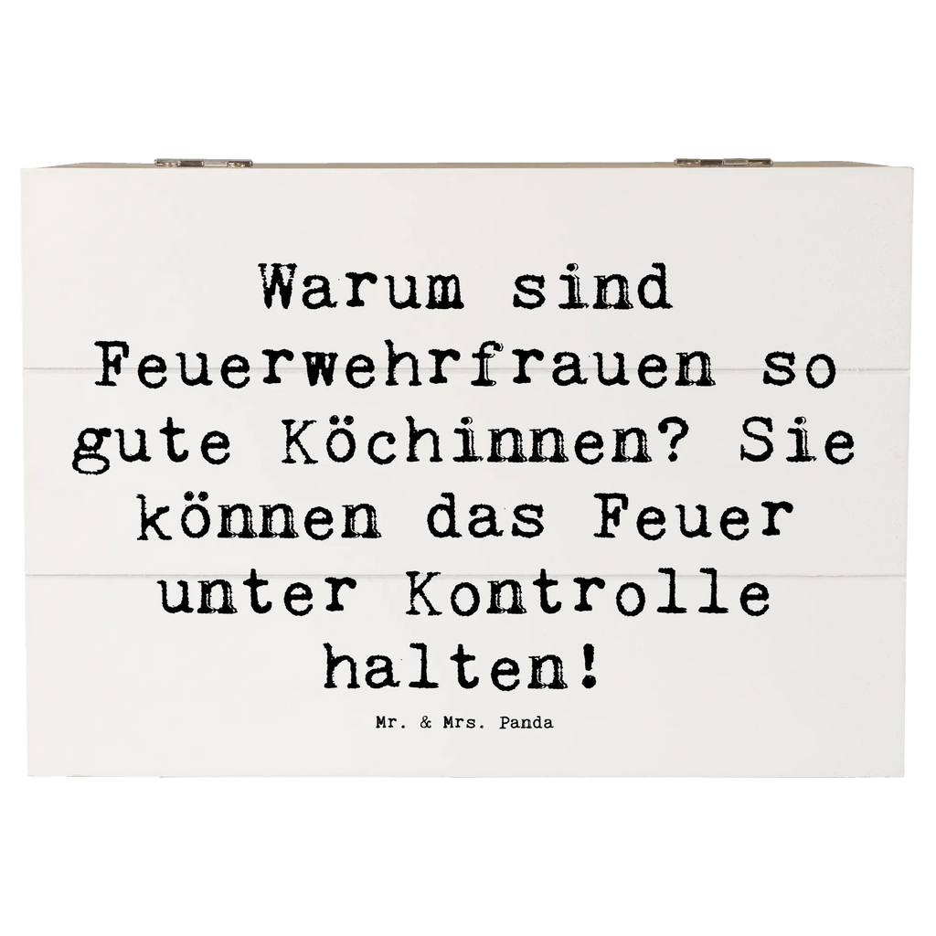Wooden chest Saying Warum sind Feuerwehrfrauen so gute Köchinnen? Sie können das Feuer unter Kontrolle halten! Geschenkdose, Schatzkiste, Holzkiste, Dekokiste, Truhe, Aufbewahrungsbox, XXL, Erinnerungsbox, Geschenkbox, Schatulle, Erinnerungskiste, Kiste, Beruf, Ausbildung, Jubiläum, Abschied, Rente, Kollege, Kollegin, Geschenk, Schenken, Arbeitskollege, Mitarbeiter, Firma, Danke, Dankeschön