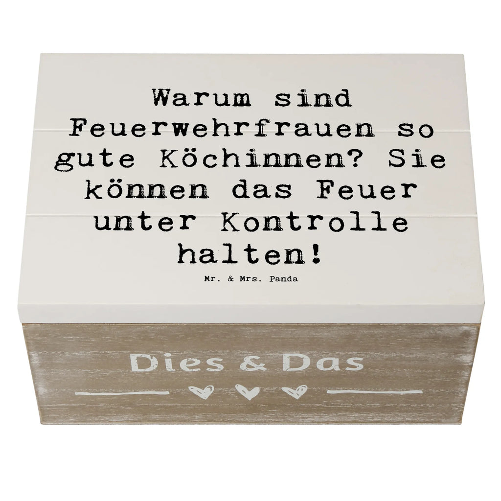 Wooden chest Saying Warum sind Feuerwehrfrauen so gute Köchinnen? Sie können das Feuer unter Kontrolle halten! Geschenkdose, Schatzkiste, Holzkiste, Dekokiste, Truhe, Aufbewahrungsbox, XXL, Erinnerungsbox, Geschenkbox, Schatulle, Erinnerungskiste, Kiste, Beruf, Ausbildung, Jubiläum, Abschied, Rente, Kollege, Kollegin, Geschenk, Schenken, Arbeitskollege, Mitarbeiter, Firma, Danke, Dankeschön
