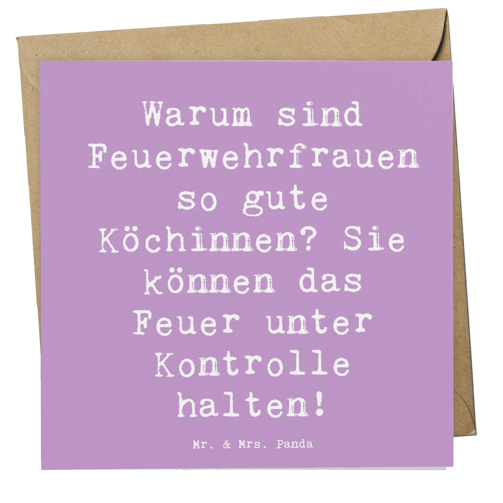 Deluxe Card Saying Warum sind Feuerwehrfrauen so gute Köchinnen? Sie können das Feuer unter Kontrolle halten! Geburtstagskarte, Hochwertige Grußkarte, Klappkarte, Karte, Hochwertige Klappkarte, Hochzeitskarte, Glückwunschkarte, Grußkarte, Einladungskarte, Beruf, Ausbildung, Jubiläum, Abschied, Rente, Kollege, Kollegin, Geschenk, Schenken, Arbeitskollege, Mitarbeiter, Firma, Danke, Dankeschön