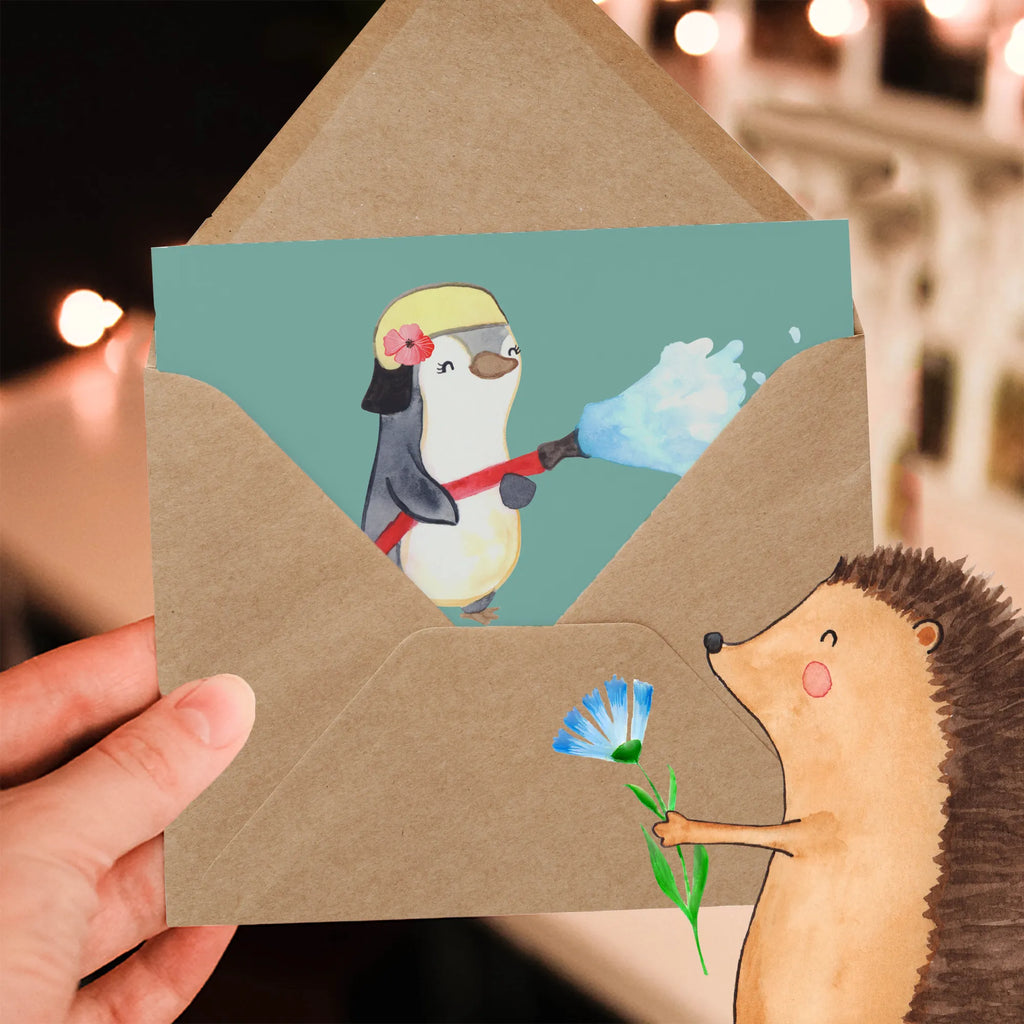 Deluxe Card Warum sind Feuerwehrfrauen so gute Köchinnen? Sie können das Feuer unter Kontrolle halten! Glückwunschkarte, Hochzeitskarte, Hochwertige Grußkarte, Karte, Grußkarte, Einladungskarte, Klappkarte, Hochwertige Klappkarte, Geburtstagskarte, Beruf, Ausbildung, Jubiläum, Abschied, Rente, Kollege, Kollegin, Geschenk, Schenken, Arbeitskollege, Mitarbeiter, Firma, Danke, Dankeschön