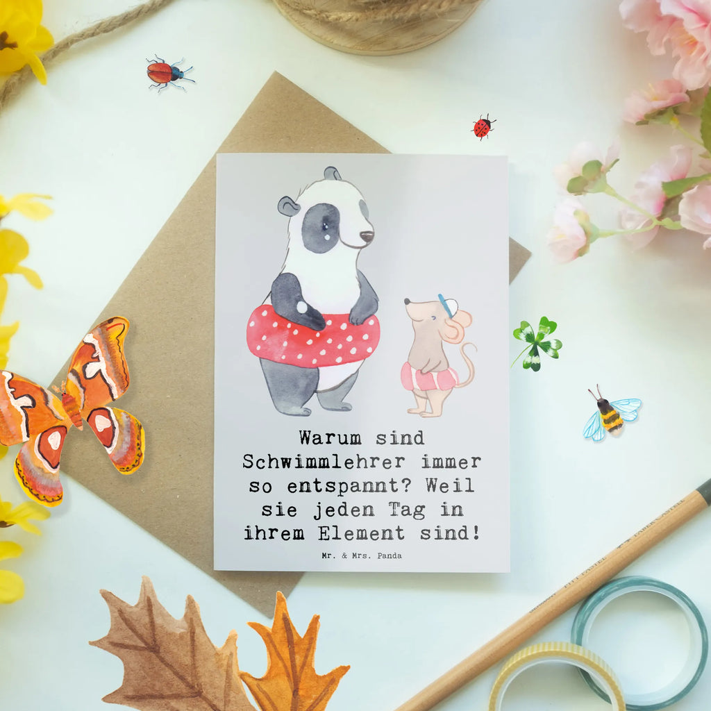 Grußkarte Entspannte Schwimmlehrer Hochzeitskarte, Geburtstagskarte, Einladungskarte, Ansichtskarten, Klappkarte, Glückwunschkarte, Karte, Grußkarte, Beruf, Ausbildung, Jubiläum, Abschied, Rente, Kollege, Kollegin, Geschenk, Schenken, Arbeitskollege, Mitarbeiter, Firma, Danke, Dankeschön