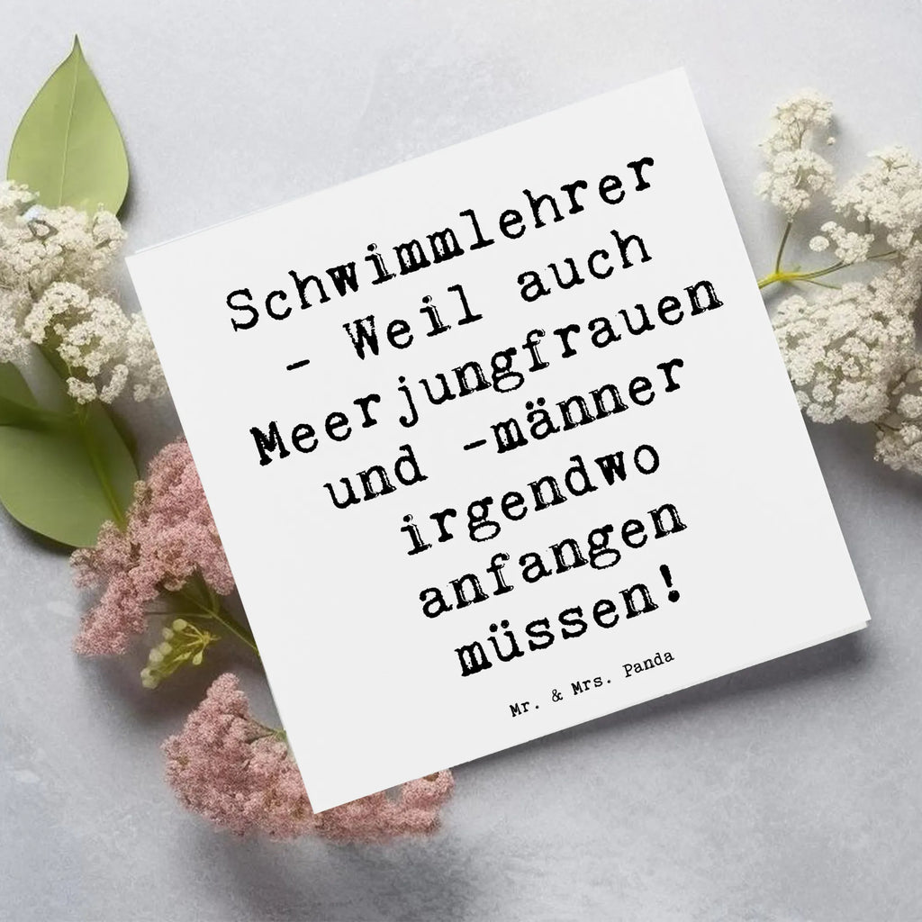 Deluxe Karte Spruch Schwimmlehrer Anfang Karte, Hochzeitskarte, Einladungskarte, Grußkarte, Glückwunschkarte, Klappkarte, Geburtstagskarte, Hochwertige Klappkarte, Hochwertige Grußkarte, Beruf, Ausbildung, Jubiläum, Abschied, Rente, Kollege, Kollegin, Geschenk, Schenken, Arbeitskollege, Mitarbeiter, Firma, Danke, Dankeschön