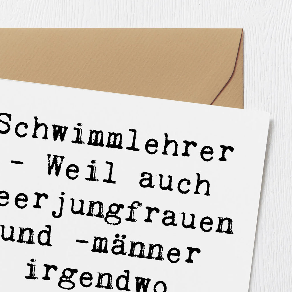 Deluxe Karte Spruch Schwimmlehrer Anfang Karte, Hochzeitskarte, Einladungskarte, Grußkarte, Glückwunschkarte, Klappkarte, Geburtstagskarte, Hochwertige Klappkarte, Hochwertige Grußkarte, Beruf, Ausbildung, Jubiläum, Abschied, Rente, Kollege, Kollegin, Geschenk, Schenken, Arbeitskollege, Mitarbeiter, Firma, Danke, Dankeschön