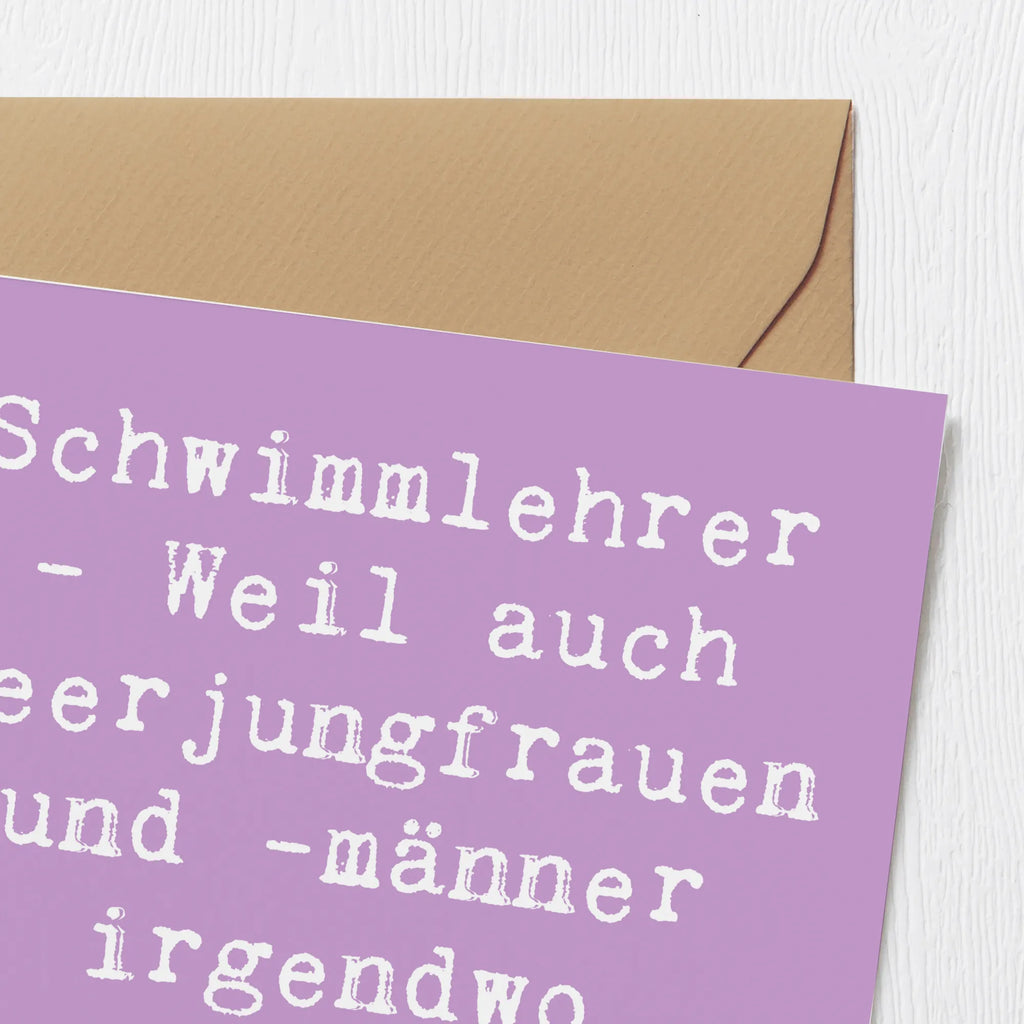 Deluxe Karte Spruch Schwimmlehrer Anfang Karte, Hochzeitskarte, Einladungskarte, Grußkarte, Glückwunschkarte, Klappkarte, Geburtstagskarte, Hochwertige Klappkarte, Hochwertige Grußkarte, Beruf, Ausbildung, Jubiläum, Abschied, Rente, Kollege, Kollegin, Geschenk, Schenken, Arbeitskollege, Mitarbeiter, Firma, Danke, Dankeschön