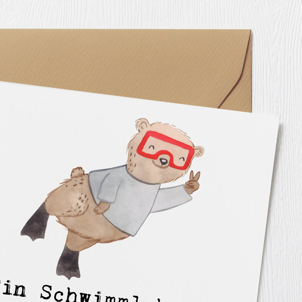 Deluxe Card Ein Schwimmlehrer geht nicht unter, er schwimmt einfach weiter! Grußkarte, Hochzeitskarte, Hochwertige Grußkarte, Karte, Klappkarte, Einladungskarte, Glückwunschkarte, Geburtstagskarte, Hochwertige Klappkarte, Beruf, Ausbildung, Jubiläum, Abschied, Rente, Kollege, Kollegin, Geschenk, Schenken, Arbeitskollege, Mitarbeiter, Firma, Danke, Dankeschön