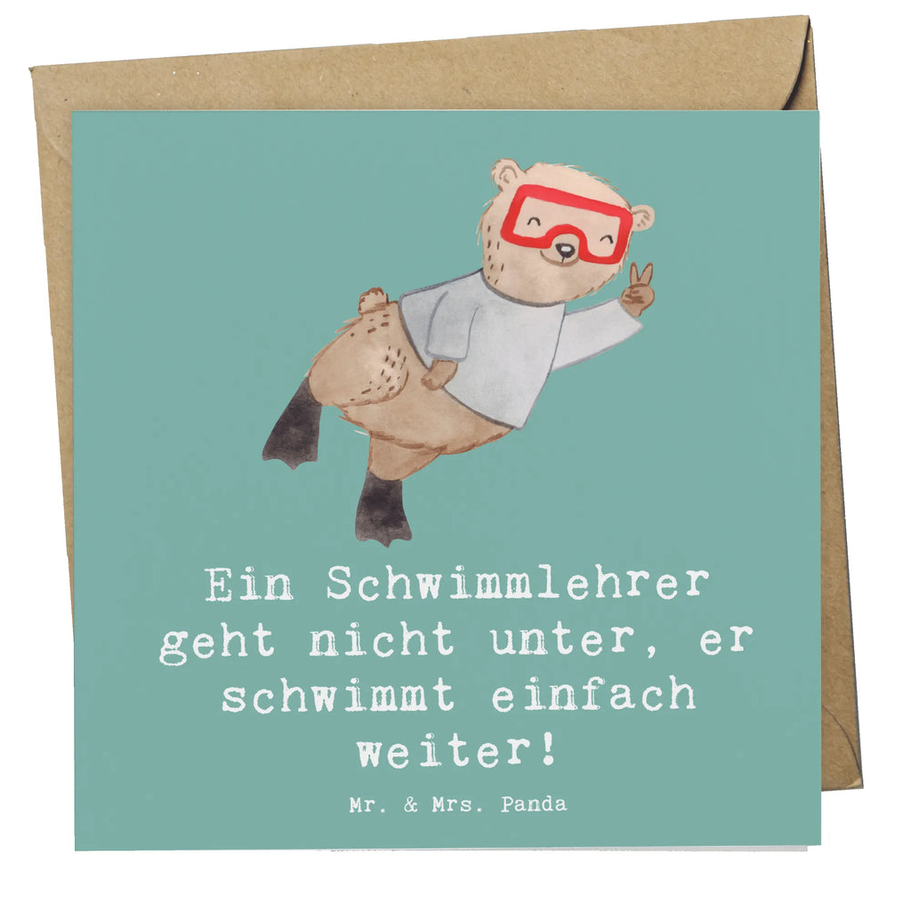 Deluxe Card Ein Schwimmlehrer geht nicht unter, er schwimmt einfach weiter! Grußkarte, Hochzeitskarte, Hochwertige Grußkarte, Karte, Klappkarte, Einladungskarte, Glückwunschkarte, Geburtstagskarte, Hochwertige Klappkarte, Beruf, Ausbildung, Jubiläum, Abschied, Rente, Kollege, Kollegin, Geschenk, Schenken, Arbeitskollege, Mitarbeiter, Firma, Danke, Dankeschön