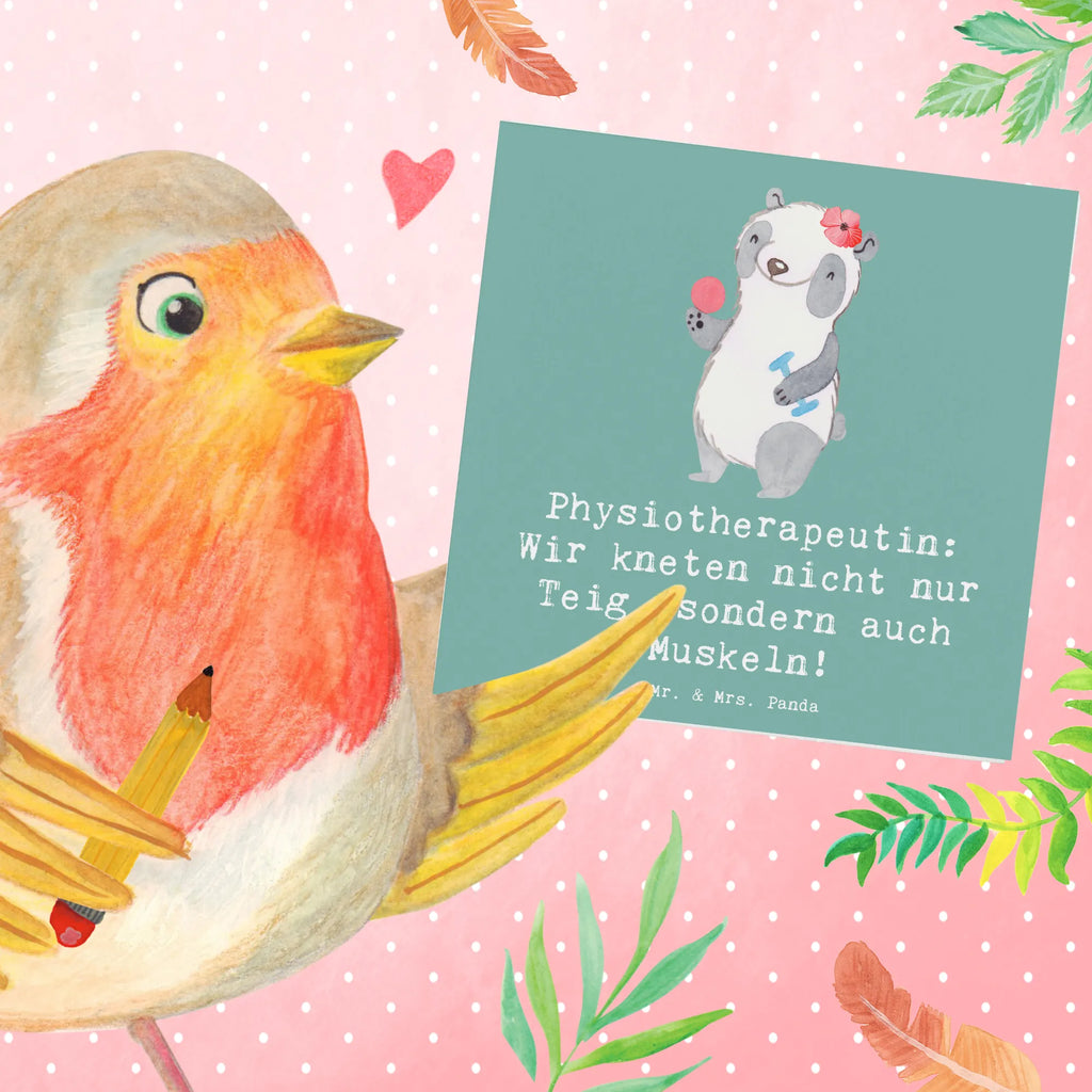 Deluxe Card Physiotherapeutin: Wir kneten nicht nur Teig, sondern auch Muskeln! Hochzeitskarte, Einladungskarte, Hochwertige Klappkarte, Hochwertige Grußkarte, Klappkarte, Geburtstagskarte, Grußkarte, Karte, Glückwunschkarte, Beruf, Ausbildung, Jubiläum, Abschied, Rente, Kollege, Kollegin, Geschenk, Schenken, Arbeitskollege, Mitarbeiter, Firma, Danke, Dankeschön