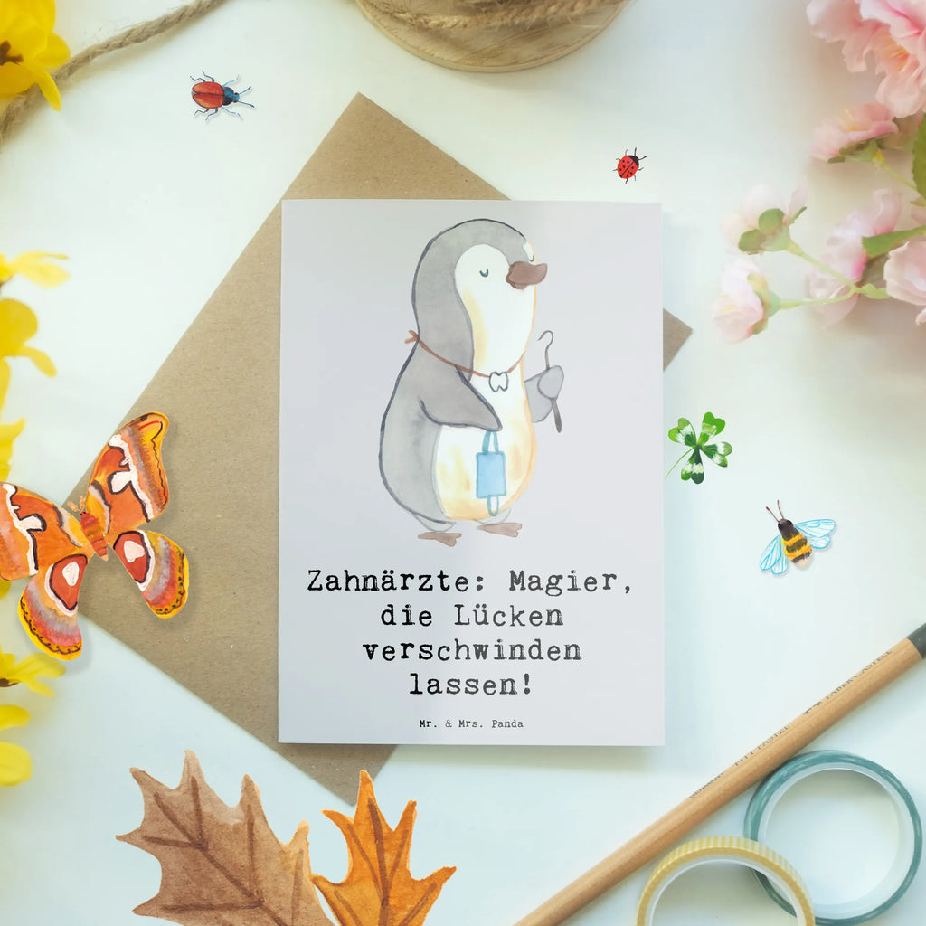 Greetings card Zahnärzte: Magier, die Lücken verschwinden lassen! Ansichtskarten, Klappkarte, Grußkarte, Einladungskarte, Hochzeitskarte, Karte, Geburtstagskarte, Glückwunschkarte, Beruf, Ausbildung, Jubiläum, Abschied, Rente, Kollege, Kollegin, Geschenk, Schenken, Arbeitskollege, Mitarbeiter, Firma, Danke, Dankeschön