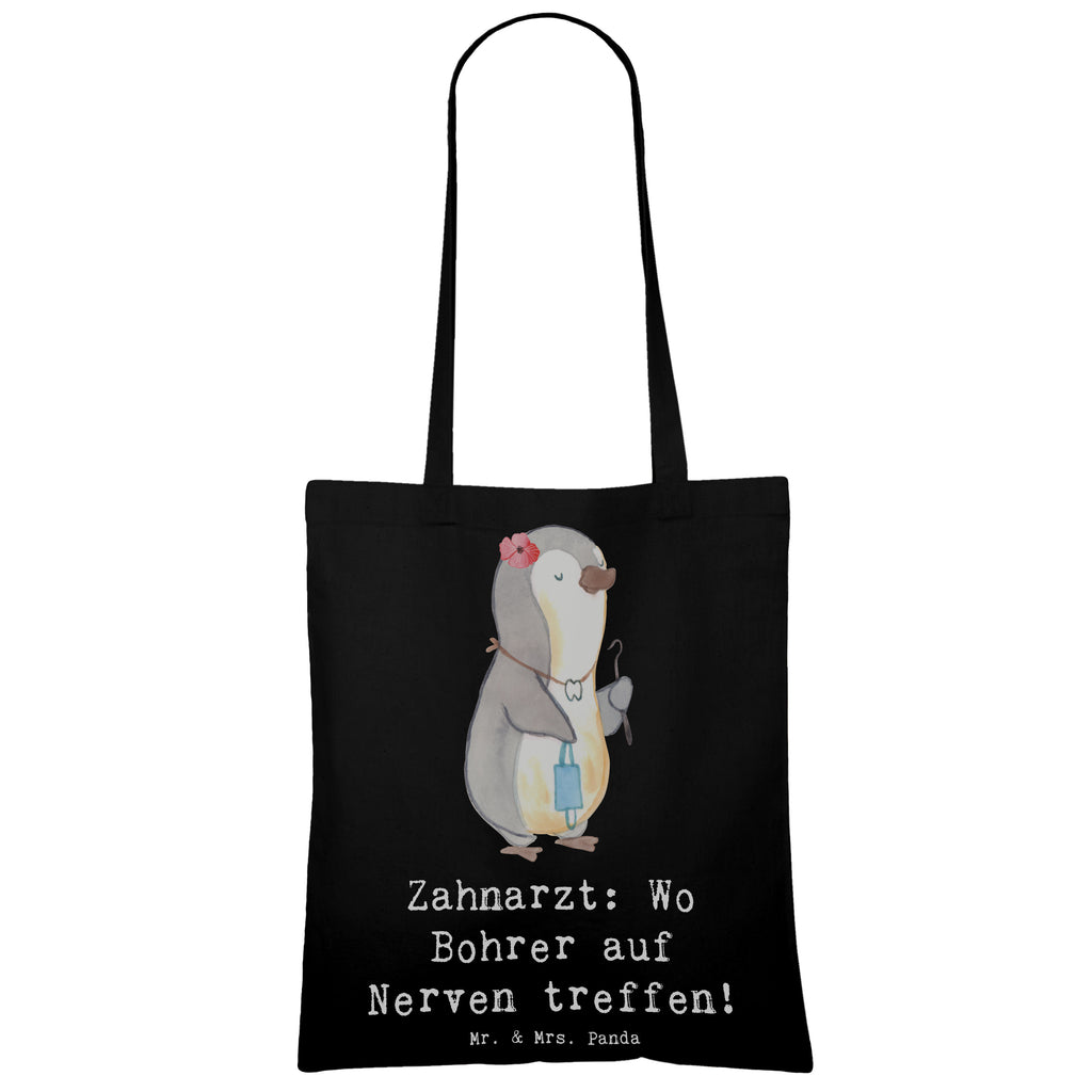 Tote bag Zahnarzt: Wo Bohrer auf Nerven treffen! Umhängetasche, Badetasche, Stoffbeutel, Jutetasche, Strandtasche, Einkaufstüte, Stofftasche, Shopper, Tasche, Tragetasche, Beuteltasche, Schultertasche, Jutebeutel, Einkaufstasche, Beutel, Laptoptasche, Beruf, Ausbildung, Jubiläum, Abschied, Rente, Kollege, Kollegin, Geschenk, Schenken, Arbeitskollege, Mitarbeiter, Firma, Danke, Dankeschön