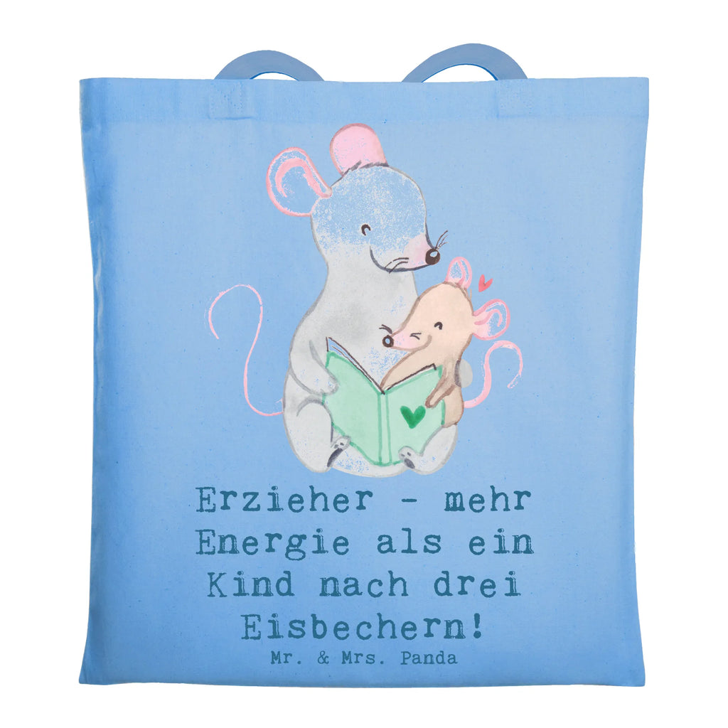 Tote bag Erzieher - mehr Energie als ein Kind nach drei Eisbechern! Laptoptasche, Shopper, Tragetasche, Schultertasche, Beuteltasche, Jutebeutel, Einkaufstasche, Einkaufstüte, Stoffbeutel, Jutetasche, Beutel, Umhängetasche, Badetasche, Strandtasche, Stofftasche, Tasche, Beruf, Ausbildung, Jubiläum, Abschied, Rente, Kollege, Kollegin, Geschenk, Schenken, Arbeitskollege, Mitarbeiter, Firma, Danke, Dankeschön