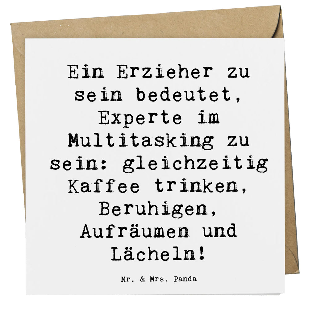 Deluxe Card Saying Ein Erzieher zu sein bedeutet, Experte im Multitasking zu sein: gleichzeitig Kaffee trinken, Beruhigen, Aufräumen und Lächeln! Hochwertige Grußkarte, Grußkarte, Glückwunschkarte, Geburtstagskarte, Karte, Hochzeitskarte, Hochwertige Klappkarte, Einladungskarte, Klappkarte, Beruf, Ausbildung, Jubiläum, Abschied, Rente, Kollege, Kollegin, Geschenk, Schenken, Arbeitskollege, Mitarbeiter, Firma, Danke, Dankeschön