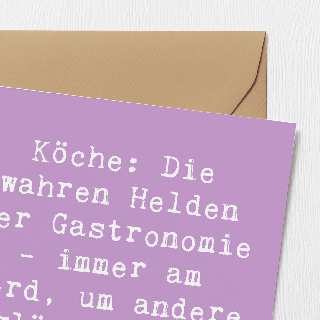 Deluxe Karte Spruch Köche: Die wahren Helden der Gastronomie - immer am Herd, um andere glücklich zu machen! Grußkarte, Klappkarte, Hochzeitskarte, Geburtstagskarte, Glückwunschkarte, Karte, Einladungskarte, Hochwertige Grußkarte, Hochwertige Klappkarte, Beruf, Ausbildung, Jubiläum, Abschied, Rente, Kollege, Kollegin, Geschenk, Schenken, Arbeitskollege, Mitarbeiter, Firma, Danke, Dankeschön