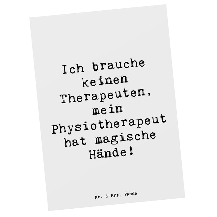 Postkarte Spruch Magische Hände Physiotherapeut