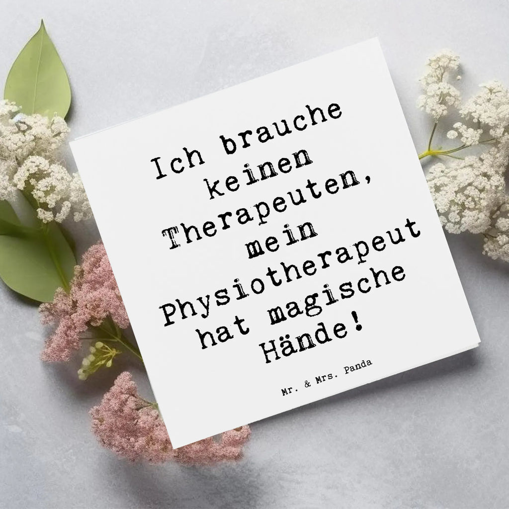 Deluxe Card Saying Ich brauche keinen Therapeuten, mein Physiotherapeut hat magische Hände! Grußkarte, Hochzeitskarte, Geburtstagskarte, Klappkarte, Einladungskarte, Karte, Glückwunschkarte, Hochwertige Grußkarte, Hochwertige Klappkarte, Beruf, Ausbildung, Jubiläum, Abschied, Rente, Kollege, Kollegin, Geschenk, Schenken, Arbeitskollege, Mitarbeiter, Firma, Danke, Dankeschön