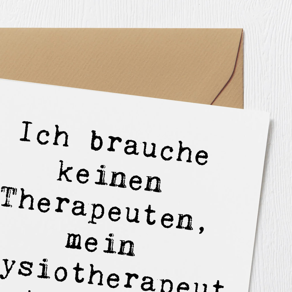 Deluxe Card Saying Ich brauche keinen Therapeuten, mein Physiotherapeut hat magische Hände! Grußkarte, Hochzeitskarte, Geburtstagskarte, Klappkarte, Einladungskarte, Karte, Glückwunschkarte, Hochwertige Grußkarte, Hochwertige Klappkarte, Beruf, Ausbildung, Jubiläum, Abschied, Rente, Kollege, Kollegin, Geschenk, Schenken, Arbeitskollege, Mitarbeiter, Firma, Danke, Dankeschön