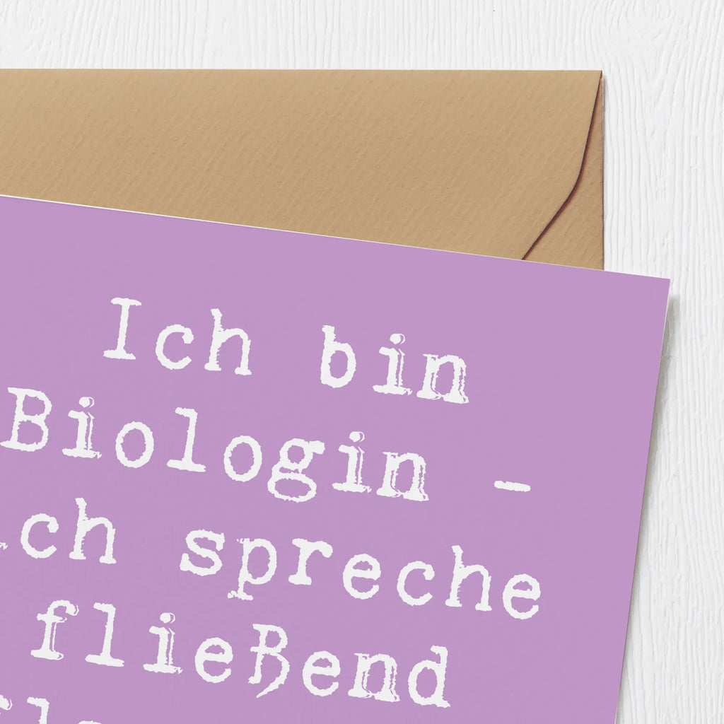 Deluxe Karte Spruch Sprechende Biologin Karte, Hochzeitskarte, Glückwunschkarte, Geburtstagskarte, Hochwertige Grußkarte, Klappkarte, Grußkarte, Einladungskarte, Hochwertige Klappkarte, Beruf, Ausbildung, Jubiläum, Abschied, Rente, Kollege, Kollegin, Geschenk, Schenken, Arbeitskollege, Mitarbeiter, Firma, Danke, Dankeschön