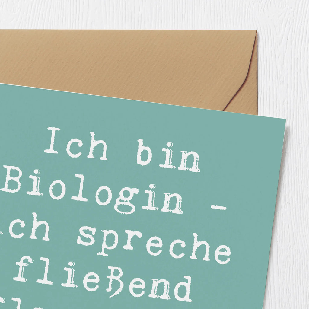 Deluxe Karte Spruch Sprechende Biologin Karte, Hochzeitskarte, Glückwunschkarte, Geburtstagskarte, Hochwertige Grußkarte, Klappkarte, Grußkarte, Einladungskarte, Hochwertige Klappkarte, Beruf, Ausbildung, Jubiläum, Abschied, Rente, Kollege, Kollegin, Geschenk, Schenken, Arbeitskollege, Mitarbeiter, Firma, Danke, Dankeschön