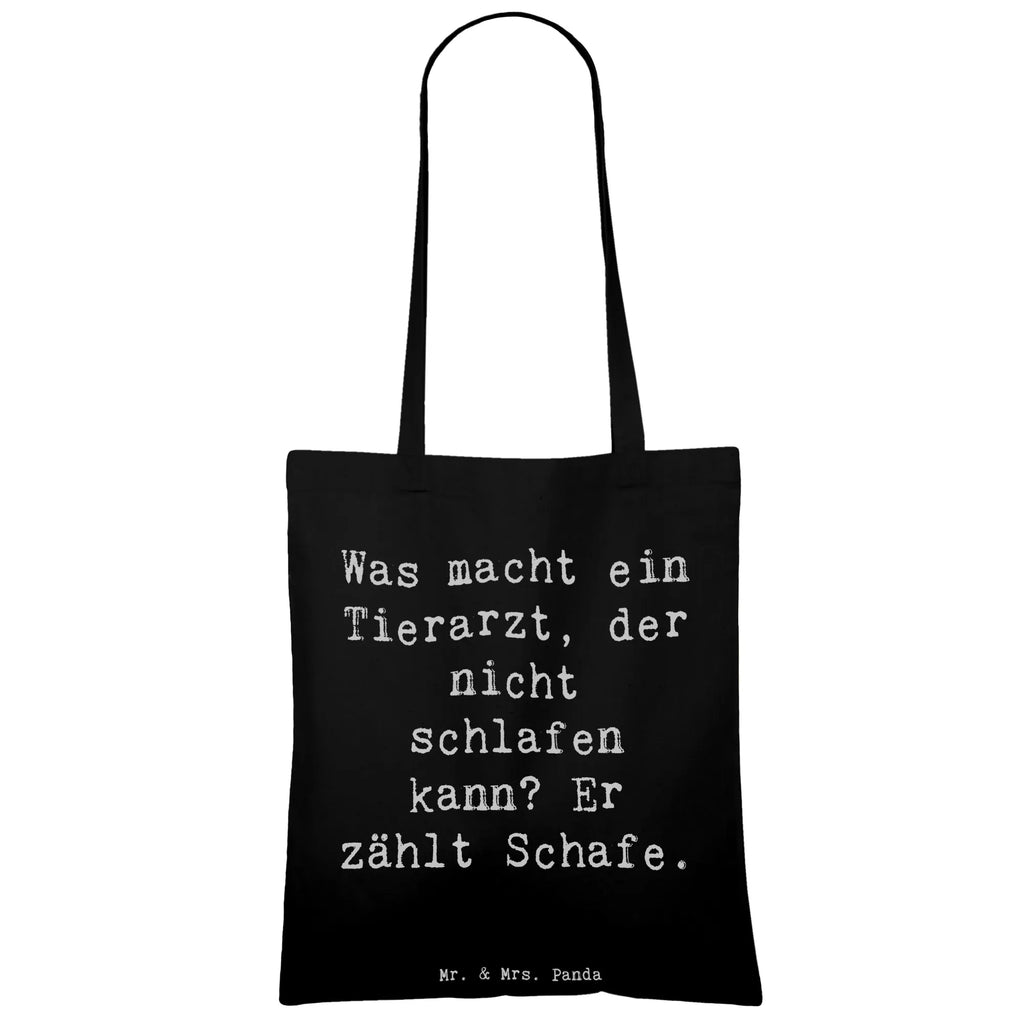 Tote bag Saying Was macht ein Tierarzt, der nicht schlafen kann? Er zählt Schafe. Schultertasche, Badetasche, Strandtasche, Umhängetasche, Jutebeutel, Stoffbeutel, Jutetasche, Shopper, Einkaufstasche, Beuteltasche, Beutel, Laptoptasche, Tragetasche, Einkaufstüte, Tasche, Stofftasche, Beruf, Ausbildung, Jubiläum, Abschied, Rente, Kollege, Kollegin, Geschenk, Schenken, Arbeitskollege, Mitarbeiter, Firma, Danke, Dankeschön