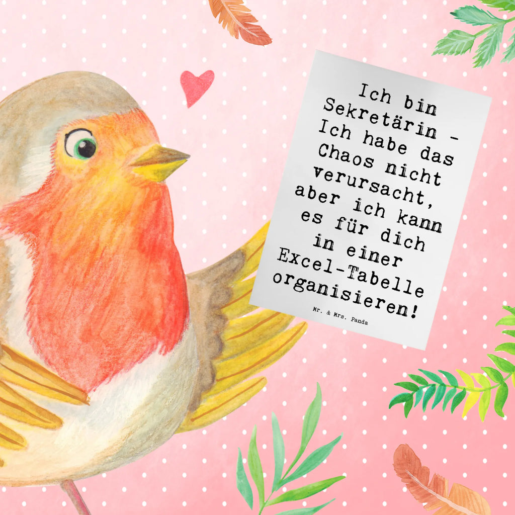 Greetings card Saying Ich bin Sekretärin - Ich habe das Chaos nicht verursacht, aber ich kann es für dich in einer Excel-Tabelle organisieren! Glückwunschkarte, Grußkarte, Ansichtskarten, Klappkarte, Geburtstagskarte, Einladungskarte, Karte, Hochzeitskarte, Beruf, Ausbildung, Jubiläum, Abschied, Rente, Kollege, Kollegin, Geschenk, Schenken, Arbeitskollege, Mitarbeiter, Firma, Danke, Dankeschön