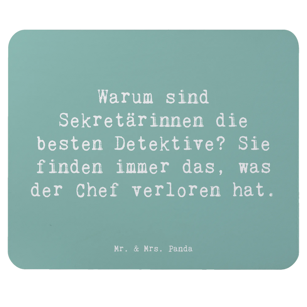 Mouse mat Saying Warum sind Sekretärinnen die besten Detektive? Sie finden immer das, was der Chef verloren hat. PC Zubehör, Büroausstattung, Mauspad, Computer zubehör, Designer Mauspad, Mauspad Büro, Mausunterlage, Mousepad, Arbeitszimmer, Einzigartiges Mauspad, Beruf, Ausbildung, Jubiläum, Abschied, Rente, Kollege, Kollegin, Geschenk, Schenken, Arbeitskollege, Mitarbeiter, Firma, Danke, Dankeschön