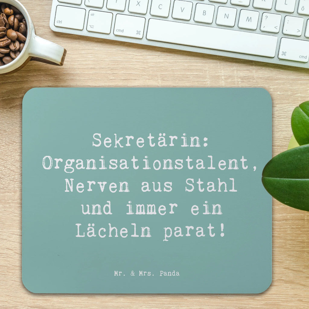 Mouse mat Saying Sekretärin: Organisationstalent, Nerven aus Stahl und immer ein Lächeln parat! Büroausstattung, PC Zubehör, Mousepad, Arbeitszimmer, Mauspad Büro, Designer Mauspad, Computer zubehör, Mauspad, Mausunterlage, Einzigartiges Mauspad, Beruf, Ausbildung, Jubiläum, Abschied, Rente, Kollege, Kollegin, Geschenk, Schenken, Arbeitskollege, Mitarbeiter, Firma, Danke, Dankeschön