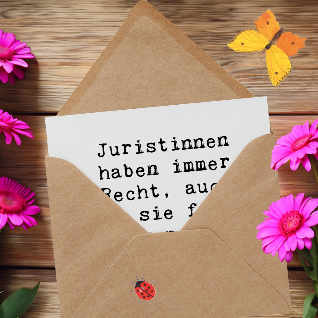 Deluxe Karte Spruch Juristin Recht Hochwertige Grußkarte, Karte, Einladungskarte, Hochzeitskarte, Geburtstagskarte, Hochwertige Klappkarte, Klappkarte, Glückwunschkarte, Grußkarte, Beruf, Ausbildung, Jubiläum, Abschied, Rente, Kollege, Kollegin, Geschenk, Schenken, Arbeitskollege, Mitarbeiter, Firma, Danke, Dankeschön