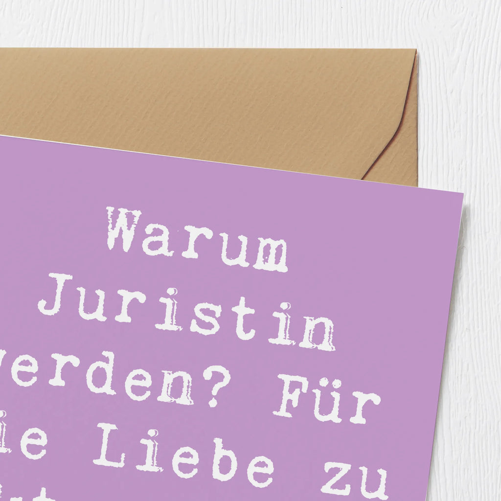Deluxe Karte Spruch Juristin Liebe Grußkarte, Geburtstagskarte, Einladungskarte, Karte, Hochwertige Grußkarte, Hochwertige Klappkarte, Glückwunschkarte, Hochzeitskarte, Klappkarte, Beruf, Ausbildung, Jubiläum, Abschied, Rente, Kollege, Kollegin, Geschenk, Schenken, Arbeitskollege, Mitarbeiter, Firma, Danke, Dankeschön