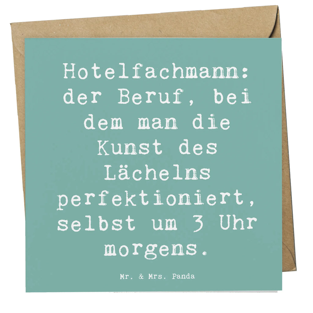 Deluxe Karte Spruch Hotelfachmann: der Beruf, bei dem man die Kunst des Lächelns perfektioniert, selbst um 3 Uhr morgens. Grußkarte, Glückwunschkarte, Karte, Hochwertige Klappkarte, Hochzeitskarte, Einladungskarte, Hochwertige Grußkarte, Klappkarte, Geburtstagskarte, Beruf, Ausbildung, Jubiläum, Abschied, Rente, Kollege, Kollegin, Geschenk, Schenken, Arbeitskollege, Mitarbeiter, Firma, Danke, Dankeschön