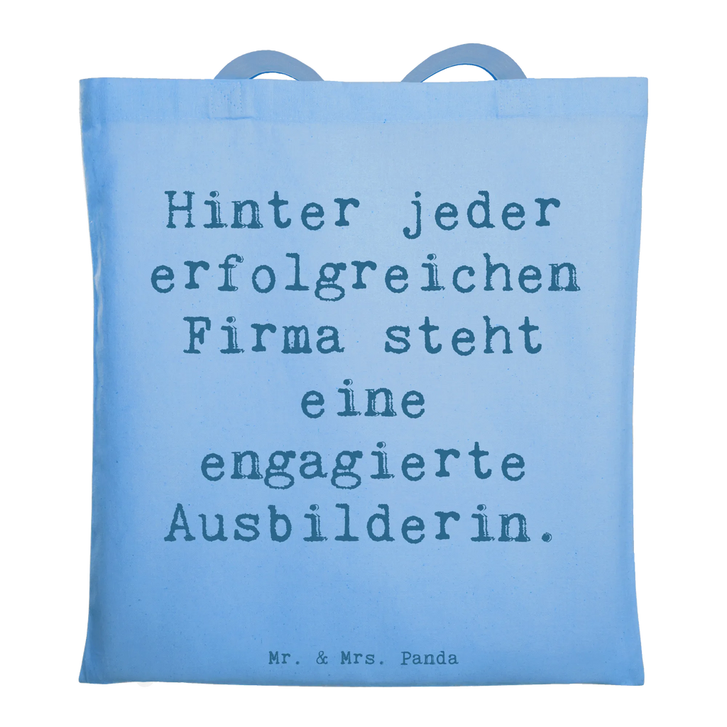 Tote bag Saying Hinter jeder erfolgreichen Firma steht eine engagierte Ausbilderin. Beuteltasche, Beutel, Einkaufstasche, Jutebeutel, Stoffbeutel, Tasche, Shopper, Umhängetasche, Strandtasche, Schultertasche, Stofftasche, Tragetasche, Badetasche, Jutetasche, Einkaufstüte, Laptoptasche, Beruf, Ausbildung, Jubiläum, Abschied, Rente, Kollege, Kollegin, Geschenk, Schenken, Arbeitskollege, Mitarbeiter, Firma, Danke, Dankeschön