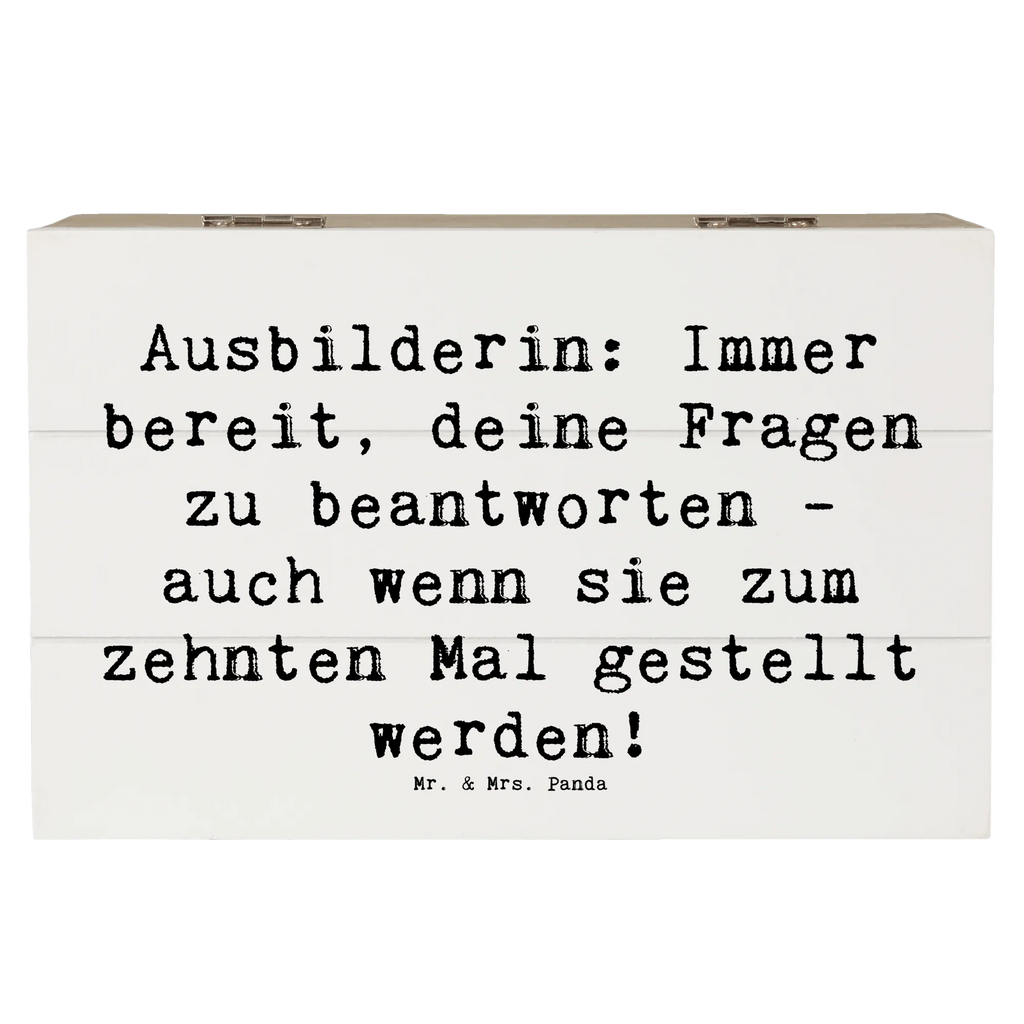 Wooden chest Saying Ausbilderin: Immer bereit, deine Fragen zu beantworten - auch wenn sie zum zehnten Mal gestellt werden! Schatulle, aufbewahrungstruhe, Holzkisten, Holz Aufbewahrungsbox, holzkästchen, Holzkiste mit Deckel, Holztruhe, Aufbewahrungsbox aus Holz, box holz, holzschatulle, Aufbewahrungsbox, Box aus Holz, holzschachtel, Holzbox mit Deckel, Holzbox, Holzboxen, truhe holz, Holzkiste, aufbewahrungskiste mit deckel, aufbewahrungsboxen, Aufbewahrungskiste, Aufbewahrungsbox Holz, aufbewahrungskisten, holztruhen, kiste holz, Geschenk, Danke, Dankeschön, Schenken, Beruf, Ausbildung, Abschied, Rente, Kollege, Kollegin, Arbeitskollege, Mitarbeiter, Jubiläum, Firma