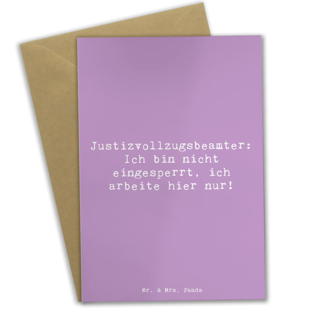Greetings card Saying Justizvollzugsbeamter: Ich bin nicht eingesperrt, ich arbeite hier nur! Klappkarte, Ansichtskarten, Geburtstagskarte, Grußkarte, Karte, Einladungskarte, Hochzeitskarte, Glückwunschkarte, Beruf, Ausbildung, Jubiläum, Abschied, Rente, Kollege, Kollegin, Geschenk, Schenken, Arbeitskollege, Mitarbeiter, Firma, Danke, Dankeschön