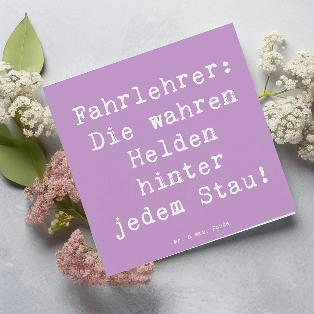 Deluxe Karte Spruch Fahrlehrer: Die wahren Helden hinter jedem Stau! Karte, Glückwunschkarte, Klappkarte, Hochwertige Grußkarte, Einladungskarte, Hochwertige Klappkarte, Hochzeitskarte, Grußkarte, Geburtstagskarte, Beruf, Ausbildung, Jubiläum, Abschied, Rente, Kollege, Kollegin, Geschenk, Schenken, Arbeitskollege, Mitarbeiter, Firma, Danke, Dankeschön