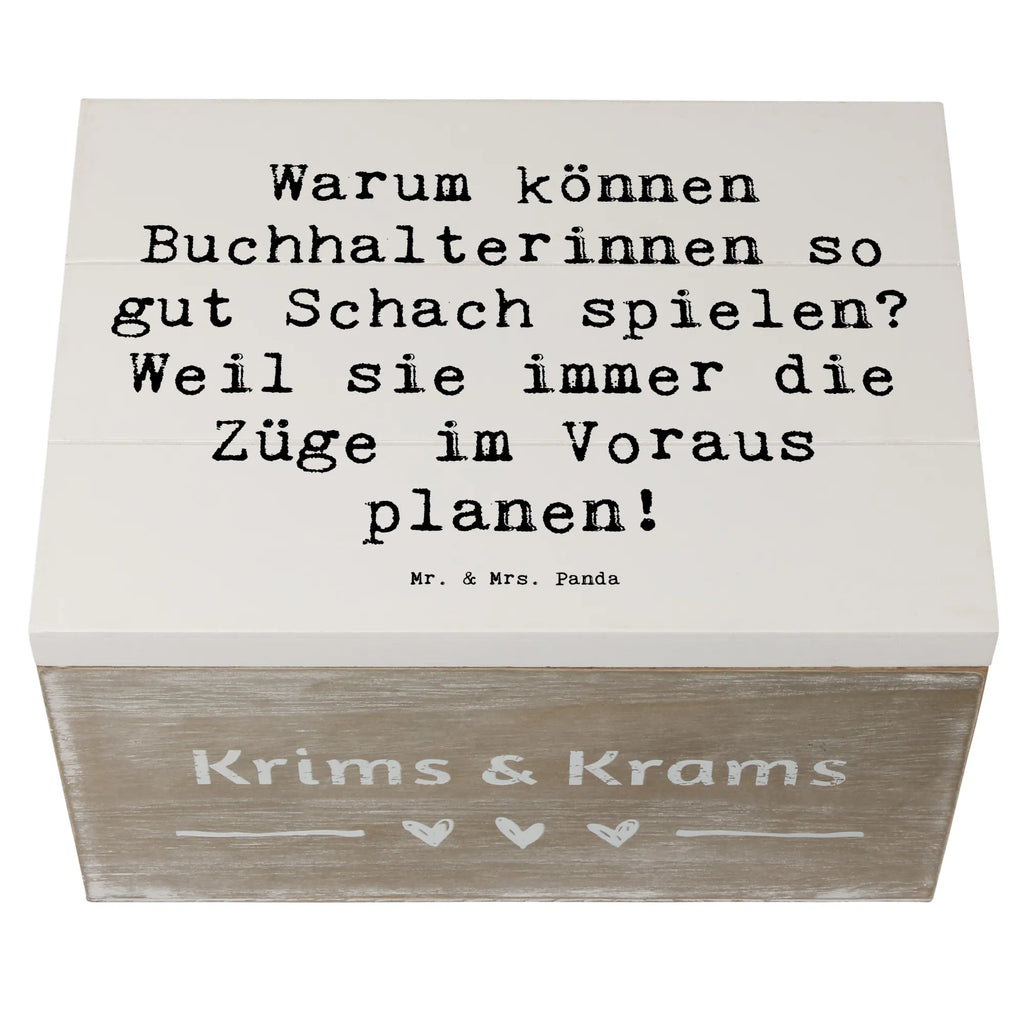 Holzkiste Spruch Warum können Buchhalterinnen so gut Schach spielen? Weil sie immer die Züge im Voraus planen! Holzkiste, Aufbewahrungsbox, Kiste, Geschenkdose, Geschenkbox, Erinnerungskiste, Dekokiste, Schatzkiste, Schatulle, Truhe, XXL, Erinnerungsbox, Beruf, Ausbildung, Jubiläum, Abschied, Rente, Kollege, Kollegin, Geschenk, Schenken, Arbeitskollege, Mitarbeiter, Firma, Danke, Dankeschön