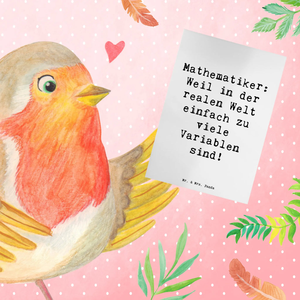Greetings card Saying Mathematiker: Weil in der realen Welt einfach zu viele Variablen sind! Ansichtskarten, Klappkarte, Glückwunschkarte, Hochzeitskarte, Einladungskarte, Karte, Grußkarte, Geburtstagskarte, Beruf, Ausbildung, Jubiläum, Abschied, Rente, Kollege, Kollegin, Geschenk, Schenken, Arbeitskollege, Mitarbeiter, Firma, Danke, Dankeschön
