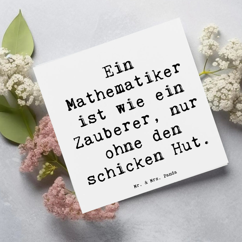Deluxe Karte Spruch Ein Mathematiker ist wie ein Zauberer, nur ohne den schicken Hut. Hochwertige Grußkarte, Glückwunschkarte, Hochwertige Klappkarte, Einladungskarte, Klappkarte, Grußkarte, Geburtstagskarte, Hochzeitskarte, Karte, Beruf, Ausbildung, Jubiläum, Abschied, Rente, Kollege, Kollegin, Geschenk, Schenken, Arbeitskollege, Mitarbeiter, Firma, Danke, Dankeschön