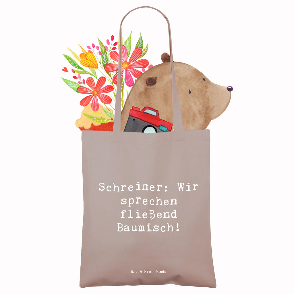 Tragetasche Spruch Schreiner: Wir sprechen fließend Baumisch! Beuteltasche, Beutel, Jutebeutel, Laptoptasche, Stofftasche, Tragetasche, Tasche, Jutetasche, Stoffbeutel, Badetasche, Einkaufstüte, Strandtasche, Einkaufstasche, Shopper, Schultertasche, Umhängetasche, Beruf, Ausbildung, Jubiläum, Abschied, Rente, Kollege, Kollegin, Geschenk, Schenken, Arbeitskollege, Mitarbeiter, Firma, Danke, Dankeschön