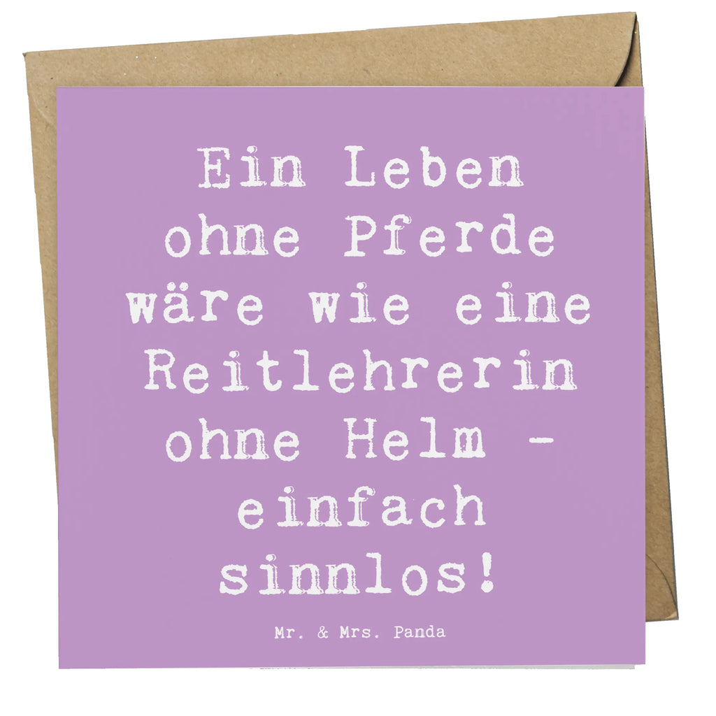 Deluxe Karte Spruch Ein Leben ohne Pferde wäre wie eine Reitlehrerin ohne Helm - einfach sinnlos! Klappkarte, Hochzeitskarte, Grußkarte, Hochwertige Klappkarte, Einladungskarte, Glückwunschkarte, Karte, Geburtstagskarte, Hochwertige Grußkarte, Beruf, Ausbildung, Jubiläum, Abschied, Rente, Kollege, Kollegin, Geschenk, Schenken, Arbeitskollege, Mitarbeiter, Firma, Danke, Dankeschön