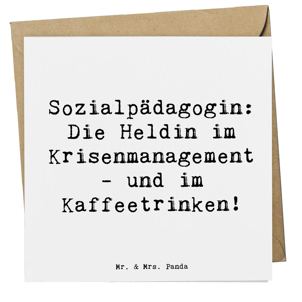 Deluxe Karte Spruch Sozialpädagogin: Die Heldin im Krisenmanagement - und im Kaffeetrinken! Karte, Grußkarte, Einladungskarte, Glückwunschkarte, Geburtstagskarte, Klappkarte, Hochwertige Grußkarte, Hochzeitskarte, Hochwertige Klappkarte, Beruf, Ausbildung, Jubiläum, Abschied, Rente, Kollege, Kollegin, Geschenk, Schenken, Arbeitskollege, Mitarbeiter, Firma, Danke, Dankeschön