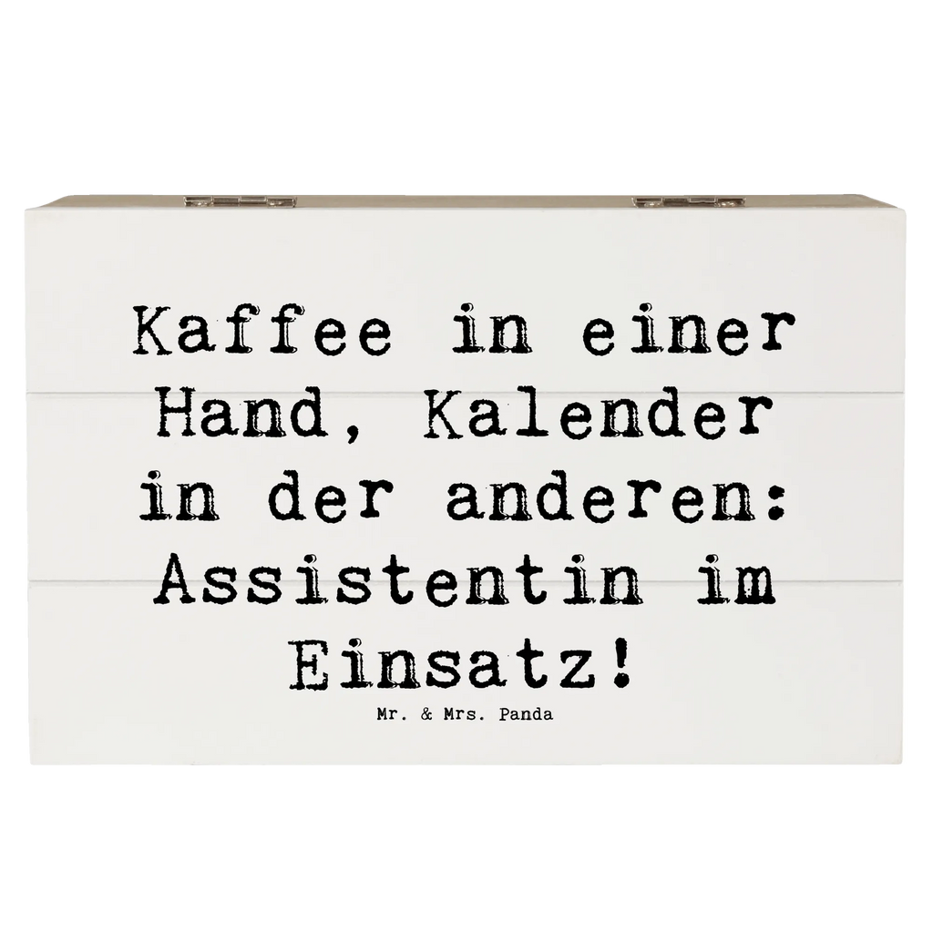 Wooden chest Saying Kaffee in einer Hand, Kalender in der anderen: Assistentin im Einsatz! Geschenkdose, Aufbewahrungsbox, Erinnerungsbox, XXL, Holzkiste, Kiste, Truhe, Dekokiste, Schatulle, Geschenkbox, Schatzkiste, Erinnerungskiste, Beruf, Ausbildung, Jubiläum, Abschied, Rente, Kollege, Kollegin, Geschenk, Schenken, Arbeitskollege, Mitarbeiter, Firma, Danke, Dankeschön