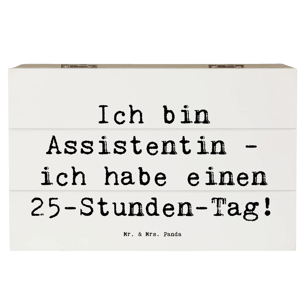 Holzkiste Spruch Ich bin Assistentin - ich habe einen 25-Stunden-Tag! Erinnerungskiste, Geschenkbox, Geschenkdose, Kiste, Dekokiste, Schatulle, Truhe, Holzkiste, Erinnerungsbox, Aufbewahrungsbox, XXL, Schatzkiste, Beruf, Ausbildung, Jubiläum, Abschied, Rente, Kollege, Kollegin, Geschenk, Schenken, Arbeitskollege, Mitarbeiter, Firma, Danke, Dankeschön