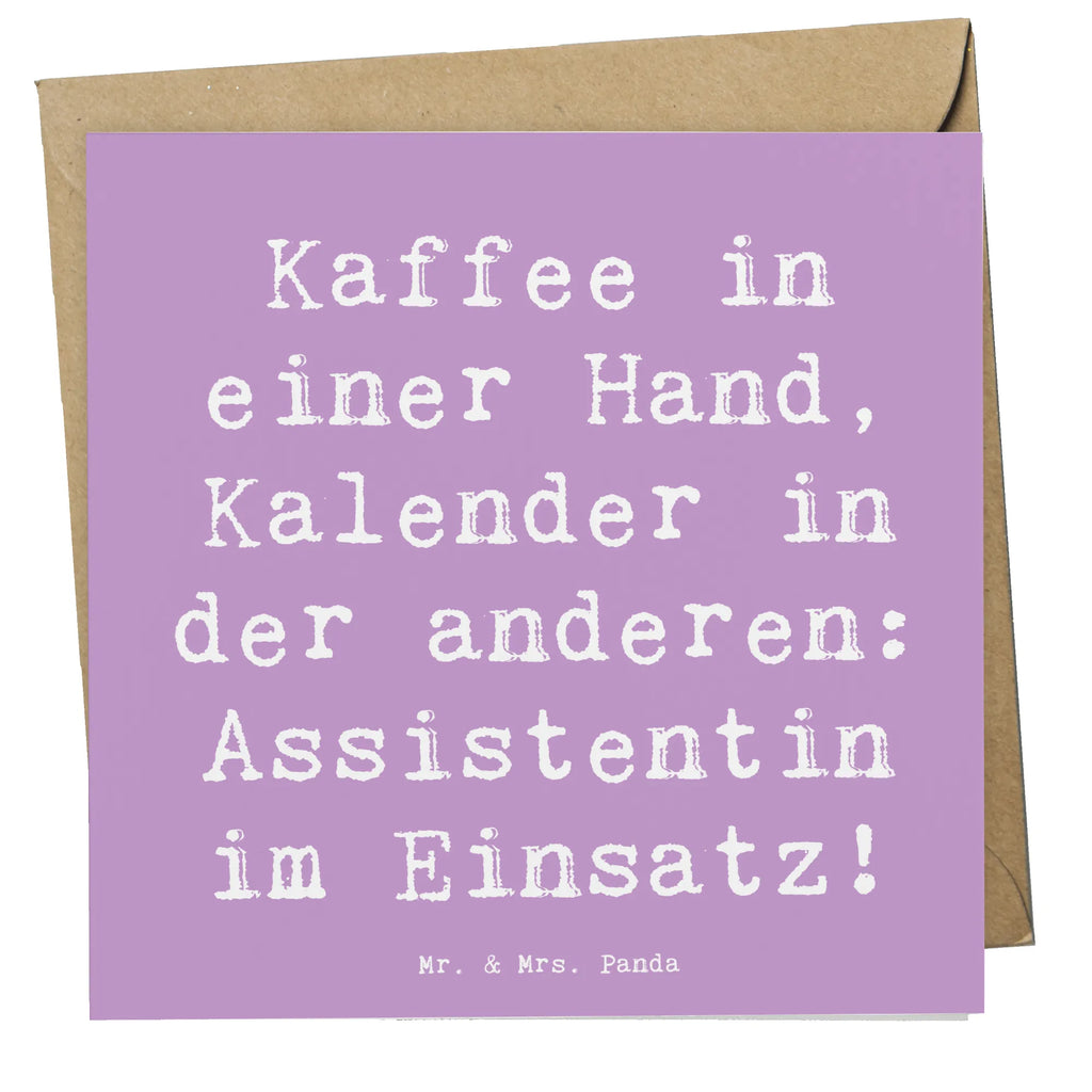 Deluxe Karte Spruch Kaffee in einer Hand, Kalender in der anderen: Assistentin im Einsatz! Hochwertige Klappkarte, Hochzeitskarte, Glückwunschkarte, Karte, Grußkarte, Hochwertige Grußkarte, Geburtstagskarte, Einladungskarte, Klappkarte, Beruf, Ausbildung, Jubiläum, Abschied, Rente, Kollege, Kollegin, Geschenk, Schenken, Arbeitskollege, Mitarbeiter, Firma, Danke, Dankeschön