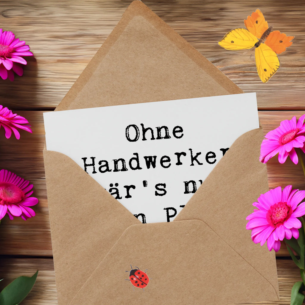 Deluxe Karte Spruch Ohne Handwerker wär's nur ein Plan auf dem Papier! Karte, Glückwunschkarte, Hochwertige Grußkarte, Hochwertige Klappkarte, Hochzeitskarte, Klappkarte, Geburtstagskarte, Einladungskarte, Grußkarte, Beruf, Ausbildung, Jubiläum, Abschied, Rente, Kollege, Kollegin, Geschenk, Schenken, Arbeitskollege, Mitarbeiter, Firma, Danke, Dankeschön
