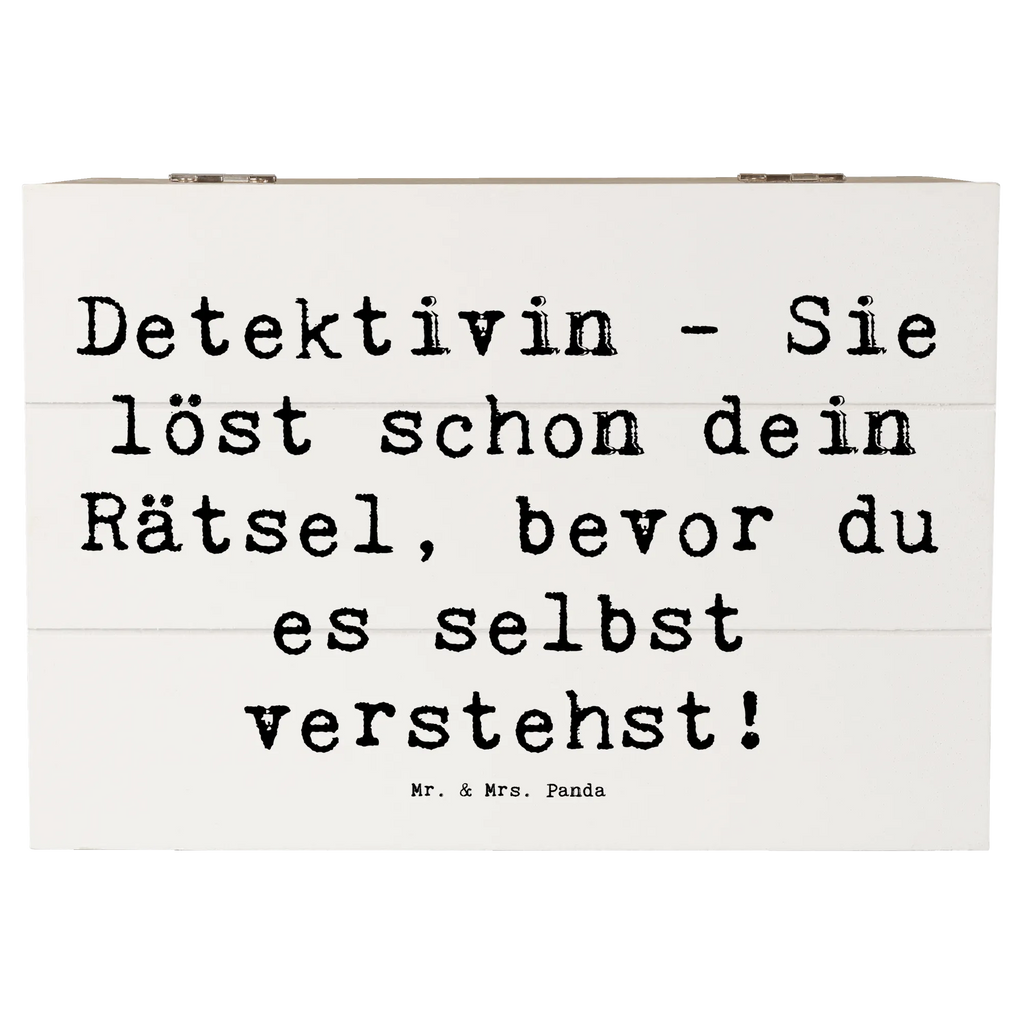 Holzkiste Spruch Detektivin - Sie löst schon dein Rätsel, bevor du es selbst verstehst! Aufbewahrungsbox, Kiste, Geschenkdose, Holzkiste, Erinnerungsbox, Schatulle, Schatzkiste, XXL, Truhe, Erinnerungskiste, Geschenkbox, Dekokiste, Beruf, Ausbildung, Jubiläum, Abschied, Rente, Kollege, Kollegin, Geschenk, Schenken, Arbeitskollege, Mitarbeiter, Firma, Danke, Dankeschön