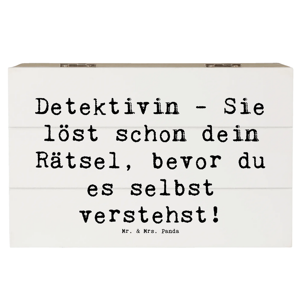 Holzkiste Spruch Detektivin - Sie löst schon dein Rätsel, bevor du es selbst verstehst! Aufbewahrungsbox, Kiste, Geschenkdose, Holzkiste, Erinnerungsbox, Schatulle, Schatzkiste, XXL, Truhe, Erinnerungskiste, Geschenkbox, Dekokiste, Beruf, Ausbildung, Jubiläum, Abschied, Rente, Kollege, Kollegin, Geschenk, Schenken, Arbeitskollege, Mitarbeiter, Firma, Danke, Dankeschön