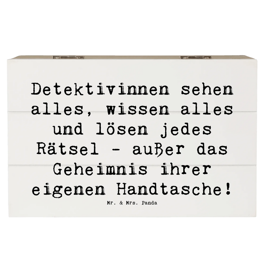 Wooden chest Saying Detektivinnen sehen alles, wissen alles und lösen jedes Rätsel - außer das Geheimnis ihrer eigenen Handtasche! Truhe, Geschenkbox, Erinnerungsbox, Aufbewahrungsbox, Dekokiste, Holzkiste, Erinnerungskiste, Kiste, XXL, Schatulle, Geschenkdose, Schatzkiste, Beruf, Ausbildung, Jubiläum, Abschied, Rente, Kollege, Kollegin, Geschenk, Schenken, Arbeitskollege, Mitarbeiter, Firma, Danke, Dankeschön