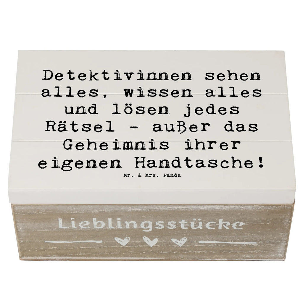 Wooden chest Saying Detektivinnen sehen alles, wissen alles und lösen jedes Rätsel - außer das Geheimnis ihrer eigenen Handtasche! Truhe, Geschenkbox, Erinnerungsbox, Aufbewahrungsbox, Dekokiste, Holzkiste, Erinnerungskiste, Kiste, XXL, Schatulle, Geschenkdose, Schatzkiste, Beruf, Ausbildung, Jubiläum, Abschied, Rente, Kollege, Kollegin, Geschenk, Schenken, Arbeitskollege, Mitarbeiter, Firma, Danke, Dankeschön