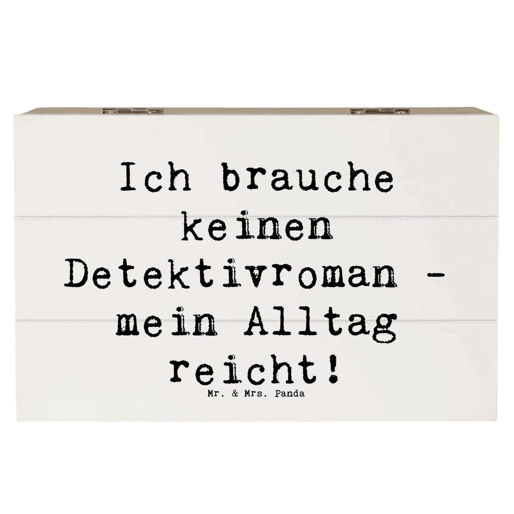 Holzkiste Spruch Ich brauche keinen Detektivroman - mein Alltag reicht! Geschenkbox, Geschenkdose, Erinnerungskiste, Aufbewahrungsbox, Schatzkiste, Truhe, Holzkiste, Schatulle, Erinnerungsbox, Kiste, XXL, Dekokiste, Beruf, Ausbildung, Jubiläum, Abschied, Rente, Kollege, Kollegin, Geschenk, Schenken, Arbeitskollege, Mitarbeiter, Firma, Danke, Dankeschön