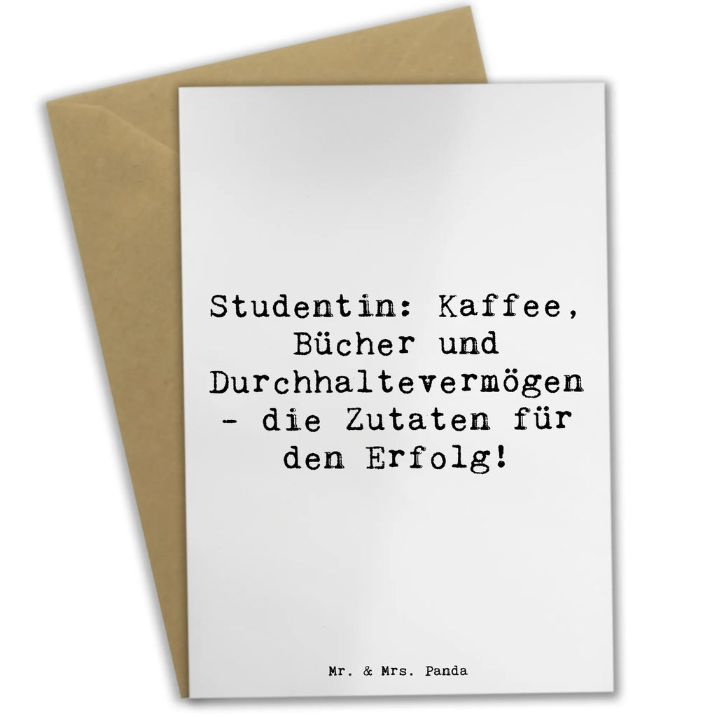 Grußkarte Spruch Studentin: Kaffee, Bücher und Durchhaltevermögen - die Zutaten für den Erfolg! Karte, Hochzeitskarte, Grußkarte, Glückwunschkarte, Klappkarte, Geburtstagskarte, Einladungskarte, Ansichtskarten, Beruf, Ausbildung, Jubiläum, Abschied, Rente, Kollege, Kollegin, Geschenk, Schenken, Arbeitskollege, Mitarbeiter, Firma, Danke, Dankeschön
