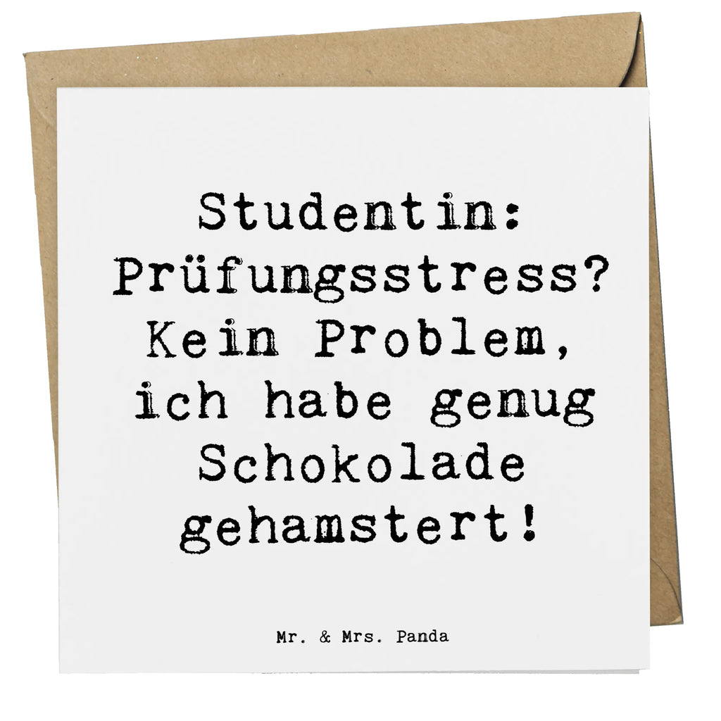 Deluxe Karte Spruch Studentin: Prüfungsstress? Kein Problem, ich habe genug Schokolade gehamstert! Hochwertige Klappkarte, Klappkarte, Hochwertige Grußkarte, Karte, Glückwunschkarte, Einladungskarte, Geburtstagskarte, Grußkarte, Hochzeitskarte, Beruf, Ausbildung, Jubiläum, Abschied, Rente, Kollege, Kollegin, Geschenk, Schenken, Arbeitskollege, Mitarbeiter, Firma, Danke, Dankeschön
