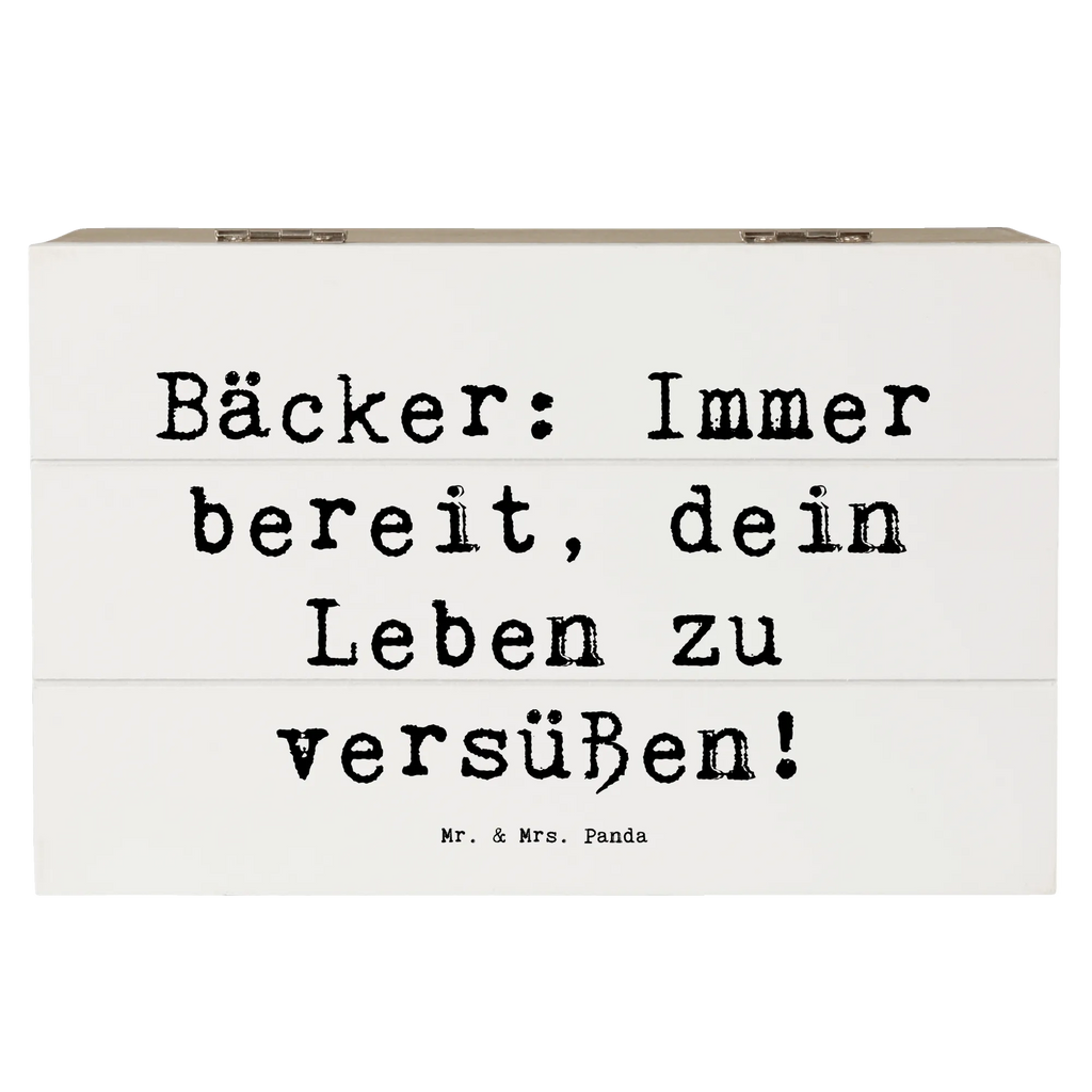 Holzkiste Spruch Bäcker: Immer bereit, dein Leben zu versüßen! XXL, Truhe, Schatzkiste, Aufbewahrungsbox, Geschenkbox, Erinnerungsbox, Erinnerungskiste, Schatulle, Geschenkdose, Dekokiste, Kiste, Holzkiste, Beruf, Ausbildung, Jubiläum, Abschied, Rente, Kollege, Kollegin, Geschenk, Schenken, Arbeitskollege, Mitarbeiter, Firma, Danke, Dankeschön